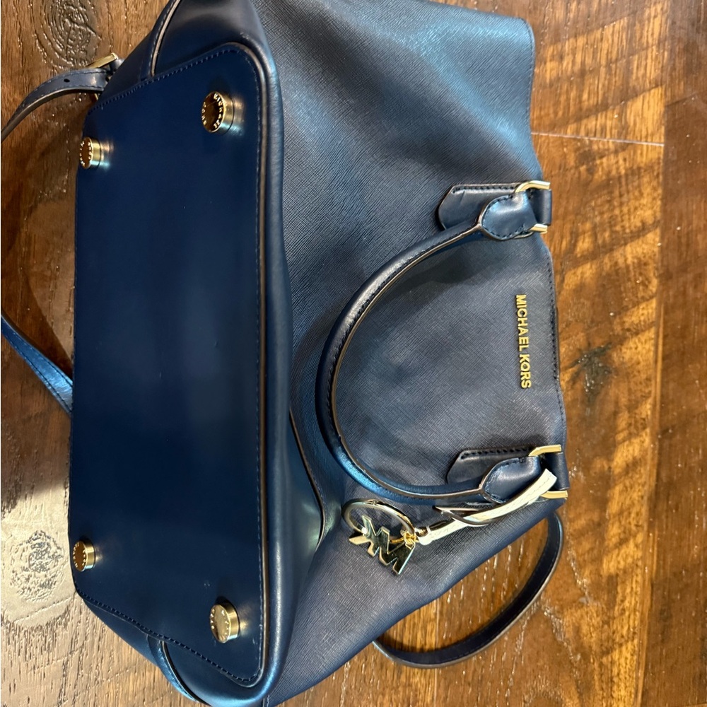Michael Kors Navy Saffiano Leather Tote Bag